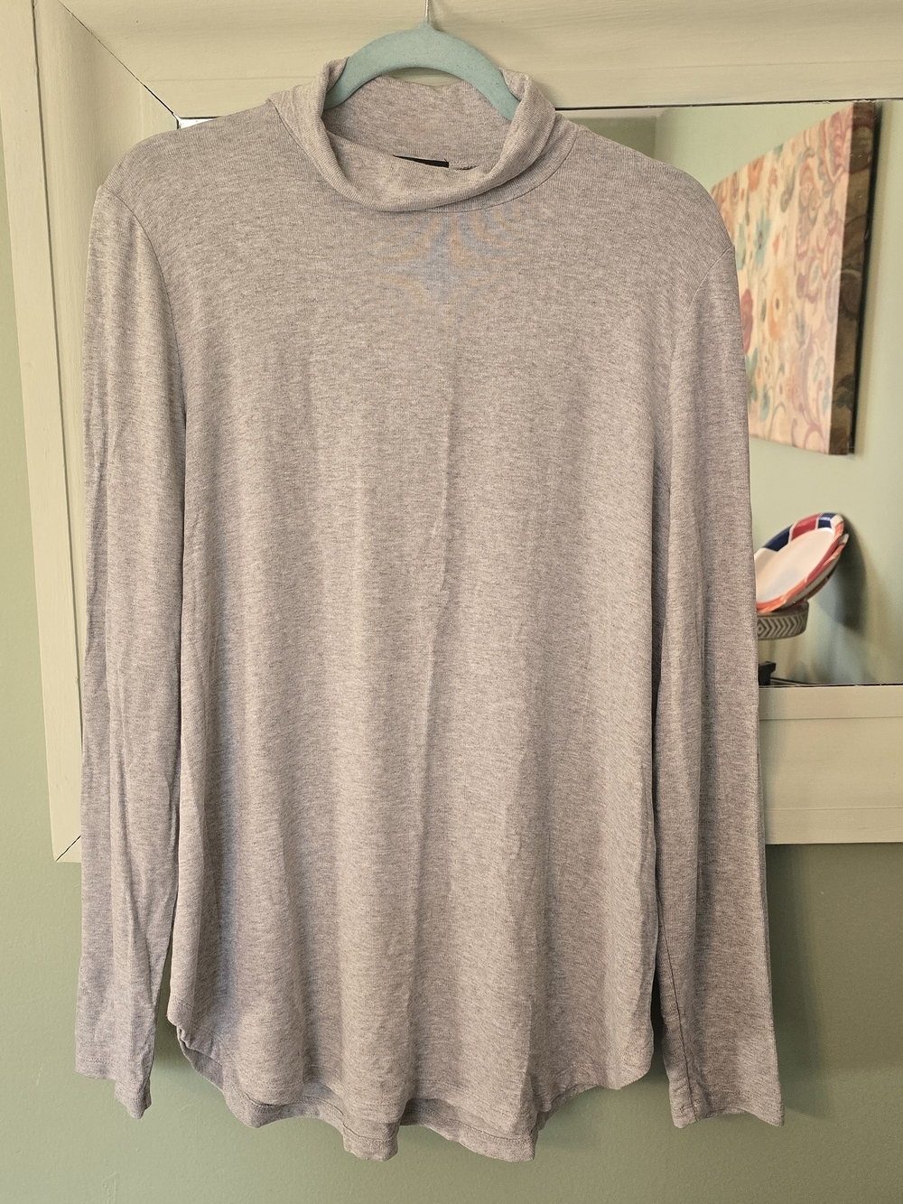 Ann Taylor Light Gray Turtleneck Sweater Top